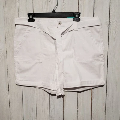 NUEVO Pantalones Cortos Para Mujer Style Co Talla 16 Blanco Jean Denim Power Sculpt Utility  Foto 1 de 4