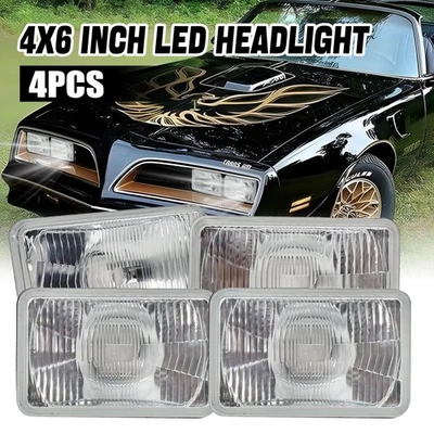 4x 💡Para Ford Mustang 1979-1986 4x6" Cuadrados LED Carcasa Luz Alta/Baja Foto 1 de 4