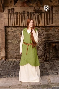 Burgschneider - Wrap Dress Runa Linden Green medieval & fantasy costume - Picture 1 of 4