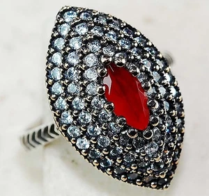 Ottoman Empire Style 3CT Treated Ruby 925 Sterling Silver Ring Sz 7.5 TT1 - Picture 1 of 3