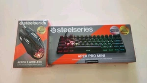 Steelseries Apex Pro Mini Gaming Keyboard And Aerox 5 Wireless Gaming Mouse - Picture 1 of 2