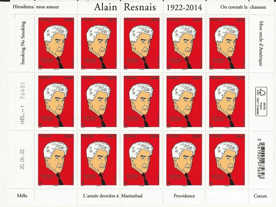 FRANCE Alain Resnais 2022 n° 5580 neuf sans charnière - Feuille - Photo 1/1