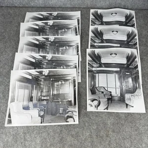 Lote de 8 fotos antiguas de vagones de tren de pasajeros duplicados efímeros en blanco y negro - Imagen 1 de 7