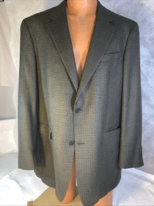 Austin Reed London Vtg Sport Coat Brown Checker Jacket 46L USA 46 Long Check EUC - Picture 1 of 21