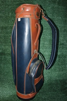 Vintage Hot-Z Retro Golf Bag Leather Shoulder Strap Made in USA Zippers Work - Image 1 of 4