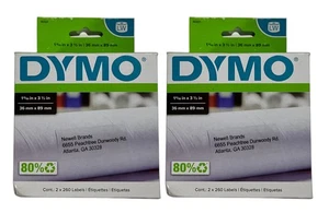 DYMO 2pk 30321 Direct Thermal Address Labels (1-4/10" x 3-1/2") - 4 Rolls of 260 - Picture 1 of 3