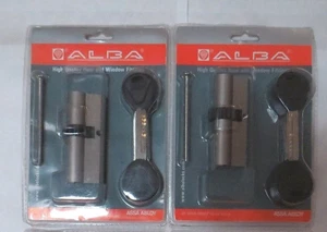 2 CILINDRO CERRADURA PUERTA ALBA 76MM EURO PERFIL ENGRANAJE RUEDA DENTADA - Imagen 1 de 4