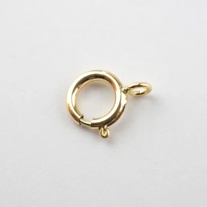 Anillo cerrado con broches de resorte de 6 mm rellenos de oro 25 - 14 K, hecho en Italia, GF2 - Imagen 1 de 3