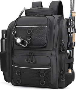 42L Waterproof Fishing Bag with Rod Holder,A Movable Partition and An Insulated - Picture 1 of 6