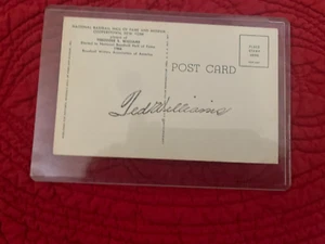 Ted Williams signed on the back Hall of Fame postcard w/ bonus letter - Picture 1 of 4