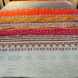 Duvet Boho Multicolored Artsy 87" x 87" - Picture 1 of 17