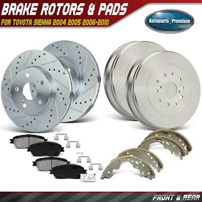 Kit de frenos perforados delanteros y traseros para Toyota Sienna 2004 2005 2006 2007-2010 Foto 1 de 4