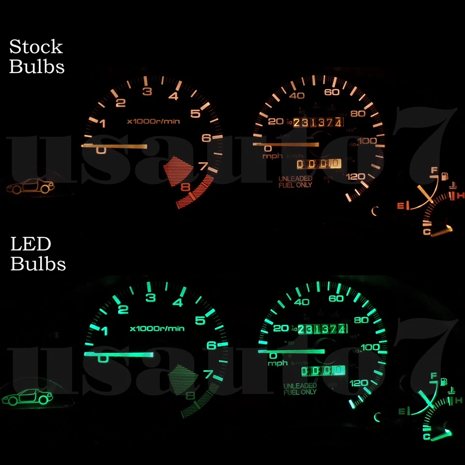 Dash Speedometer Cluster Gauge GREEN LED LIGHT KIT Fit 93-97 Honda Civic Del Sol - Imagem 1 de 4