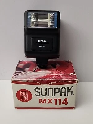 Sunpak MX114 Electronic Flash Unit In Original Box Vintage Made In Japan. - Image 1 of 4