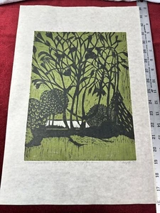 Unframed Art Linocut Starrgarden from Old Sitka '94 Signed & Unsigned Lot of 7 - Picture 1 of 8