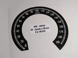 Autocollant de conversion compteur SMITHS MPH en KPH pour MG B / MGB GT ø 100 - Bild 1 von 3