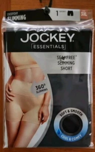 Jockey Essentials Women's 3XL Seamfree Slimming Short BLACK Shorts #10724 - Picture 1 of 6