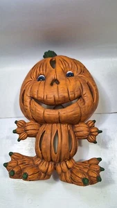 Halloween Ceramic Jack O Lantern Pumpkin head Lighted Halloween Decor Vintage - Imagen 1 de 5