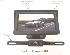4.3"  Backup Camera Wired System Backup Reverse License Plate NEW Open Box - Picture 1 of 13