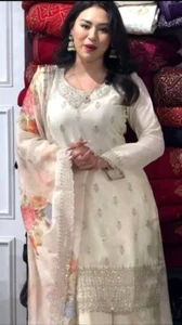 Latest Presenting New Chinnon Silk Top And Bottom With Dupatta For Girls Wear - Picture 1 of 12