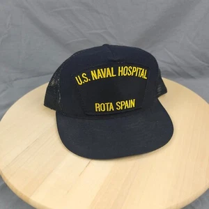 Vintage US Naval Hospital Rota Spain Hat Trucker Mesh Northstar USA Made Navy - Picture 1 of 9
