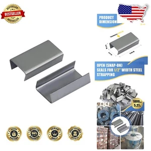 Effiziente 1/2" Stahl Umreifungsband Dichtungen - 1000 Schwerlast Pack für Profis - Bild 1 von 8