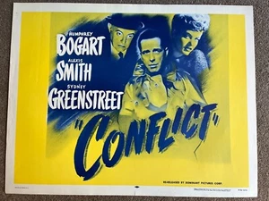 CONFLICT original 22X28 U.S HALF SHEET- HUMPHREY BOGART classic 1956 R/I - Picture 1 of 1