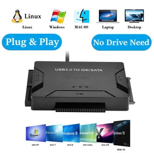 Kit adaptador convertidor USB 3.0 a IDE/SATA para disco duro SATA/IDE/SSD de 2,5"/3,5" - Imagen 1 de 16