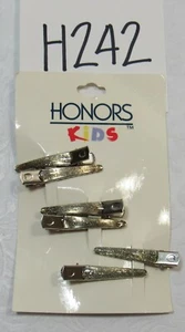 Girl's Hair Alligator Clips Silver Glitter New Vintage - Picture 1 of 4