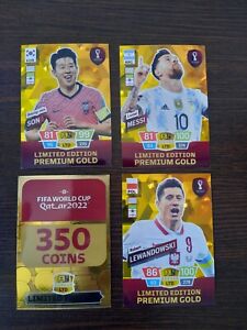 Gold Limited Premium Messi Panini Adrenalyn XL FIFA World Cup Qatar 2022 4 Set