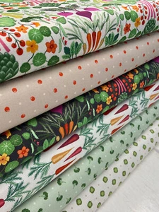 Lewis & Irene The Kitchen Garden Cotton Fabric by 1/4 M* Veggie Various Designs - Picture 1 of 14