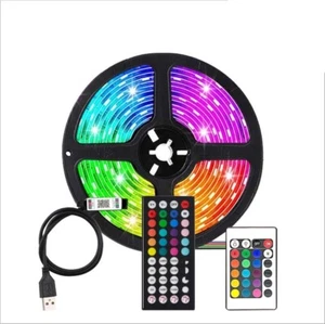 LED Lichtleisten 3M-10M mit 44 Schlüssel Fernbedienung Farbwechsel 5050RGB 5V - Bild 1 von 4