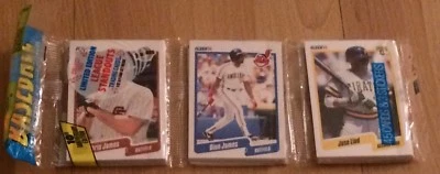 Paquete de porta tarjetas de béisbol Fleer 1990 Chris James Dion James Jose Lind Foto 1 de 2