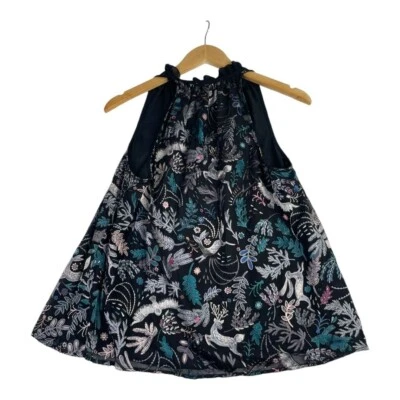 Blusa Halter Anthropologie Terciopelo Aplastado Estampado Animal Floreat Fable talla XS Foto 1 de 4
