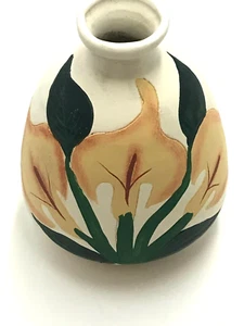 Mexikanische Kunstkeramik Vase Blumen floral, signiert - Bild 1 von 12