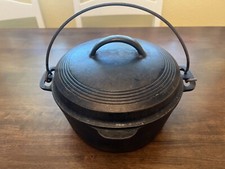 ANTIQUE WAGNER WARE SIDNEY -O- #1267 CAST IRON DUTCH OVEN WITH LID EXCELLENT!