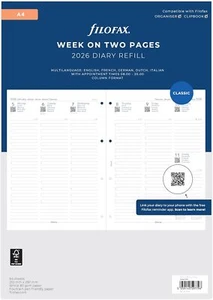 Agenda Filofax semana en dos páginas con recarga de cita A4 2026 multi idioma - Imagen 1 de 2