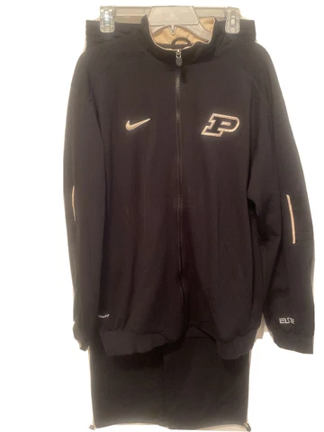Purdue University Black 2 PCS Warm-Up Size M Nike Team Logo P Open Leg Pants Cover