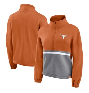 NEW NCAA Texas Longhorns Half Zip Sweater Orange White Grey - XL NWT - Picture 1 of 6