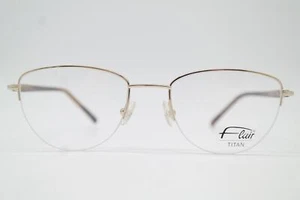 Brille Flair 434 TITAN Gold Braun Halbrand Brillengestell eyeglasses Neu - Picture 1 of 6