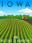 Iowa Welcome to Adventure United States Retro Travel Art Poster Print