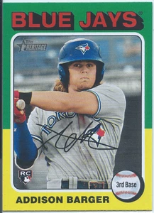 2024 Topps Heritage #725 Addison Barger SP RC TORONTO BLUE JAYS SHORT PRINT - Bild 1 von 2