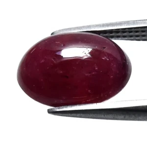 π 2.85ct Oval Cabochon Purplish Red Ruby - Heated Glass Filling Africa Gemstone - Picture 1 of 4