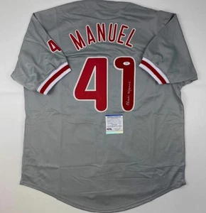 Charlie Manuel Autographed Signed Philadelphia Grey Baseball Jersey PSA/DNA COA - Picture 1 of 3