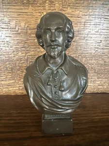 Busto de William Shakespeare de 6" de alto aspecto bronce vintage de pintura de Chandos - Imagen 1 de 6