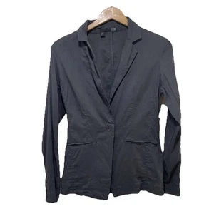 Eileen Fisher Blazer - 2 dunkelgraue Leinenmischung ein Knopf minimalistische Jacke - Bild 1 von 6