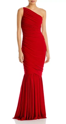 Vestido Norma Kamali Mujer Diana Un Hombro Acanalado Cola de Pescado Rojo Talla L/XL Foto 1 de 3