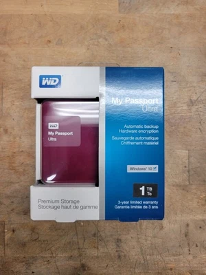 New Western Digital My Passport Ultra HDD Berry 1 TB  1TB WDBGPU0010BBY-NESN - Image 1 of 3