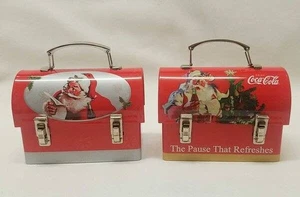 Menge 2 Mini Coca-Cola Mittagessen Eimer Ornamente C6 - Bild 1 von 5
