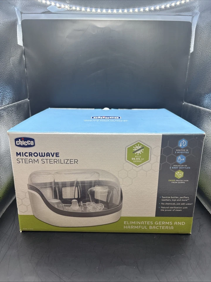Chicco Microwave Baby Bottle Steam Sterilizer Grey - 123